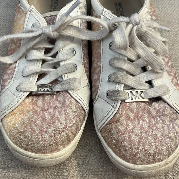 Michael Kors Size 3 Kids Jem Miracle Rainbow Sparkle Low Sneakers - Picture 3 of 8